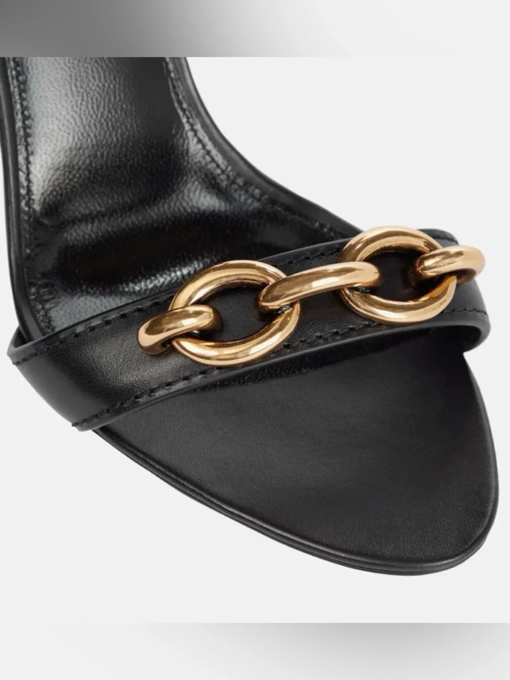 Saint Laurent Le Maillon 95 Sandals in black calf leather.  37.5 - Picture 5 of 14